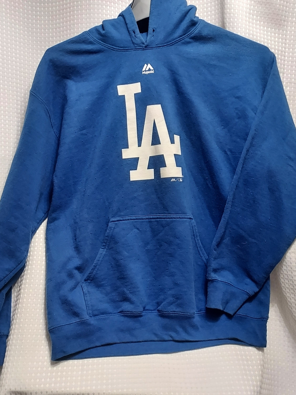 Majestic Los Angeles Dodgers Royal Blue Crewneck Hoodie with White LA Logo